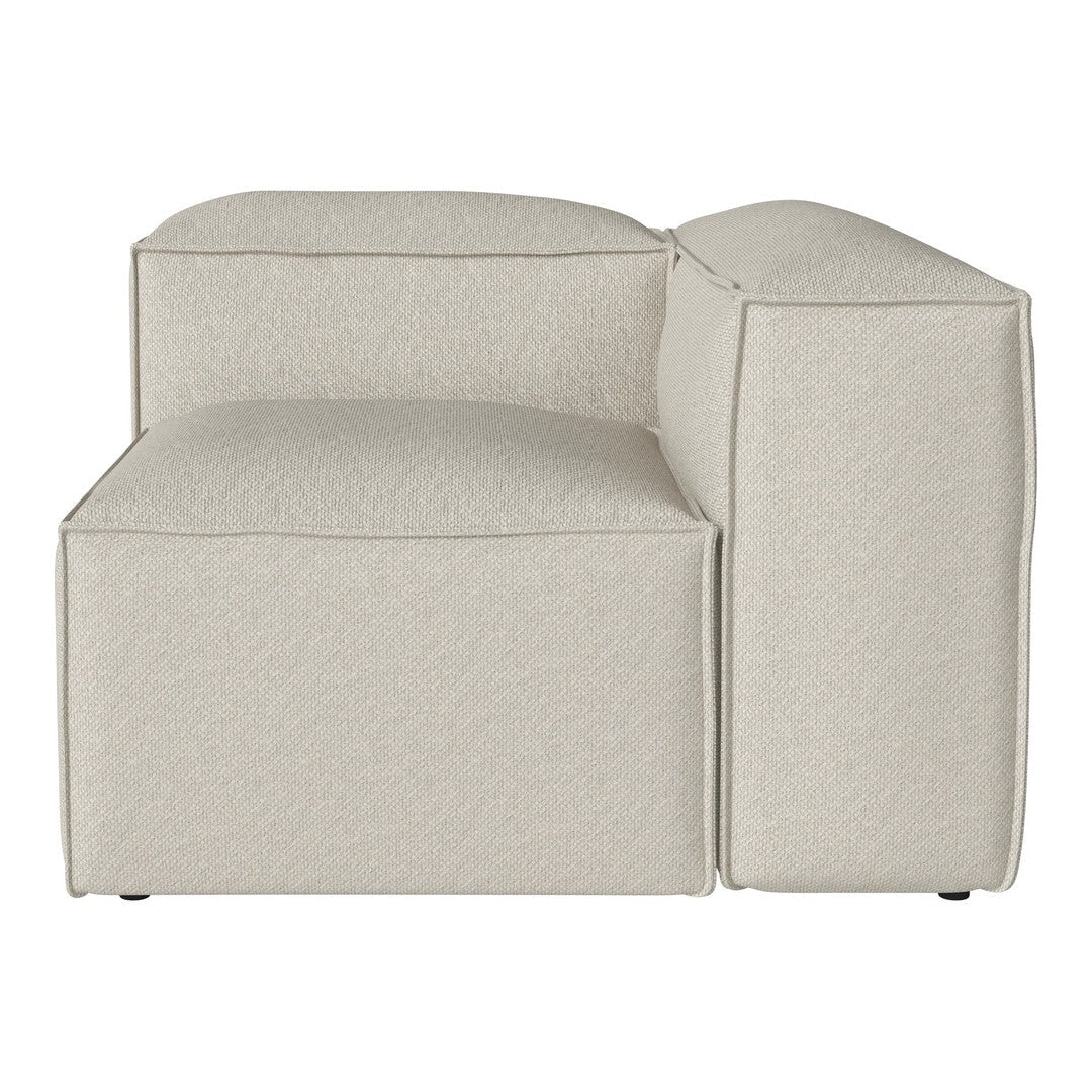 Beige modular sofa with a smooth, textured fabric and clean, modern lines. Perfect for contemporary interiors.