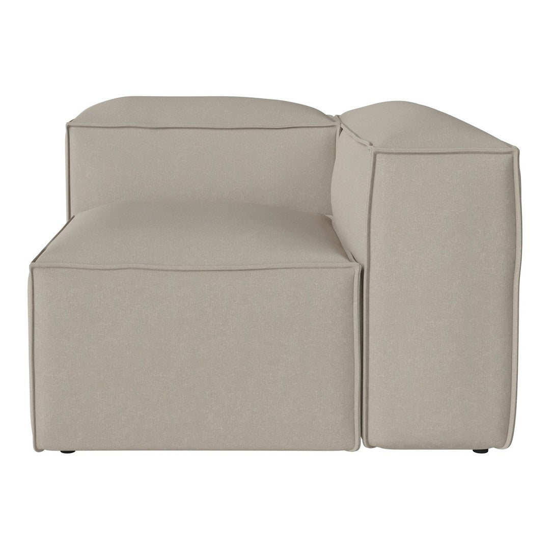 Beige modular sofa section with smooth, minimalist design and subtle texture. Ideal for modern living spaces.