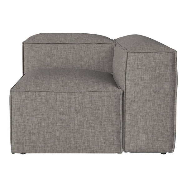 Gray fabric corner sofa with a textured pattern, featuring clean lines and a modern aesthetic. Ideal for contemporary spaces.