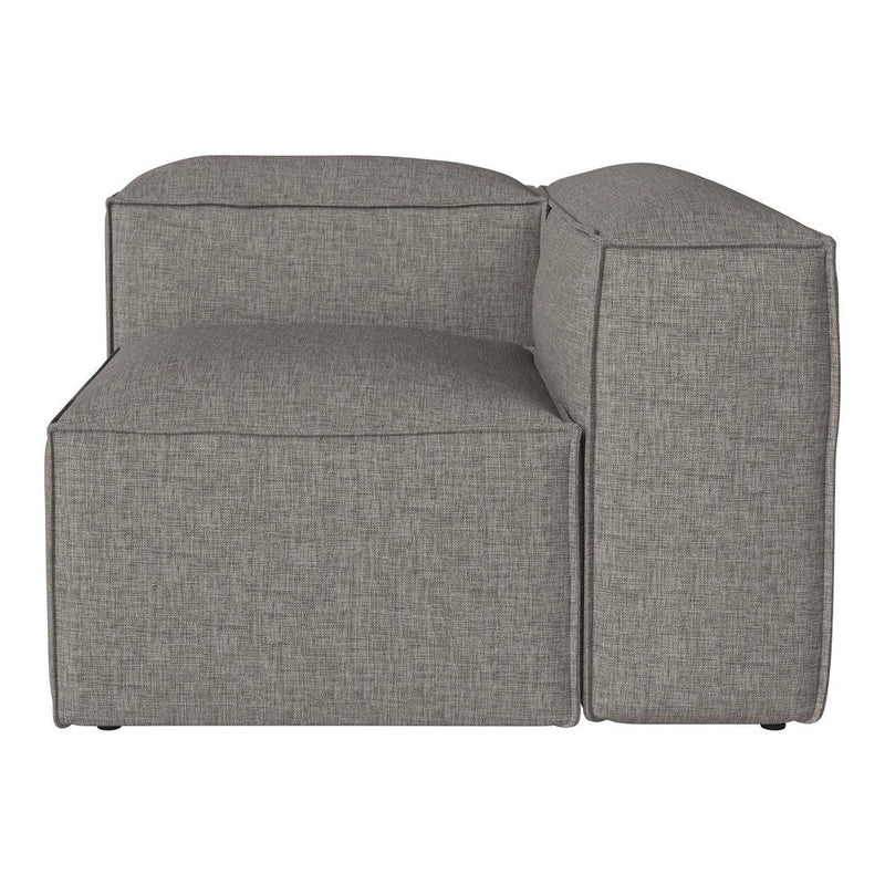 Gray fabric corner sofa with a textured pattern, featuring clean lines and a modern aesthetic. Ideal for contemporary spaces.