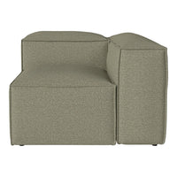 "Modern olive green sectional sofa with a textured fabric pattern, featuring clean lines and a minimalist design."