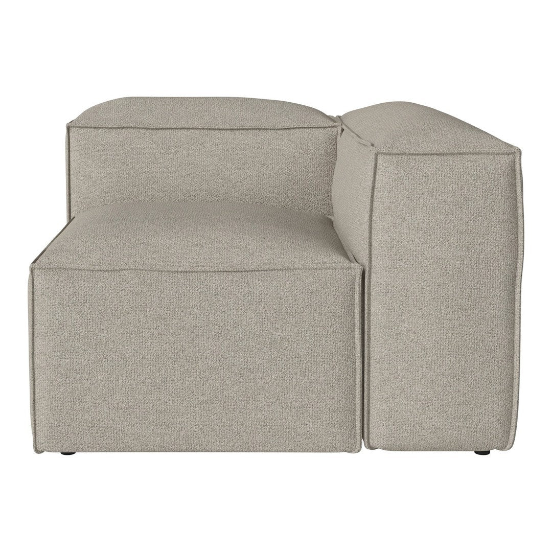 Neutral beige sectional sofa with a sleek, minimalist design and textured fabric. Perfect for modern interiors.