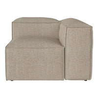 Beige textured fabric corner sofa with subtle woven pattern, perfect for modern living spaces.