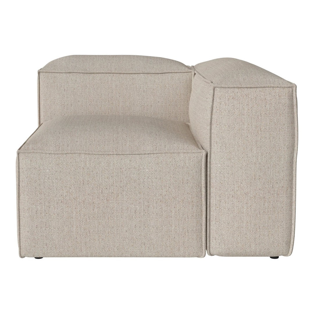Light beige modular sofa section with a subtle textured pattern, ideal for modern living spaces.