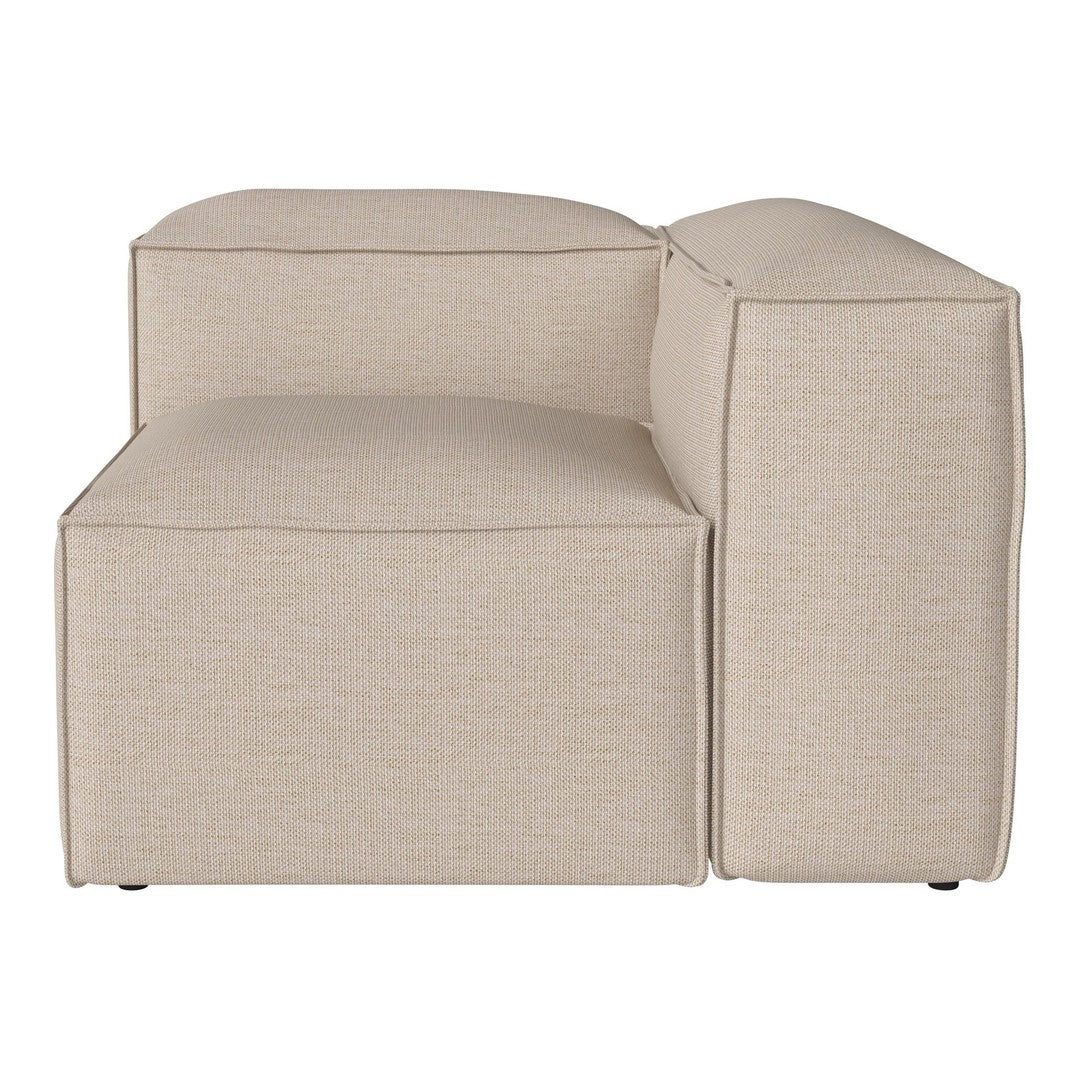 Beige textured modern sofa with a contemporary design, perfect for stylish living spaces.