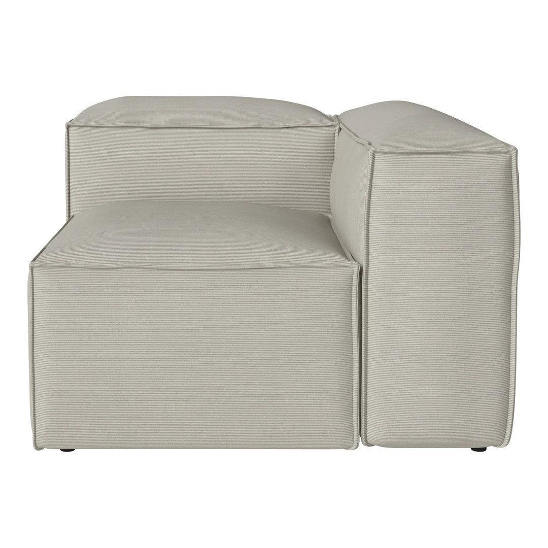 Light gray modular couch with a clean, minimalist design and smooth fabric texture, perfect for contemporary spaces.