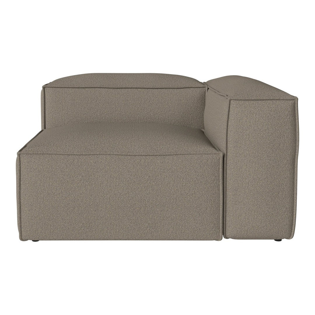 Taupe modular sofa with a smooth, textured fabric and minimalist design, perfect for modern interiors.
