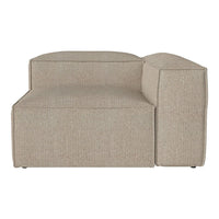 Beige modular sofa with a textured pattern, featuring a modern, minimalist design ideal for contemporary spaces.