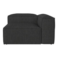 Charcoal gray modular sofa section with a textured fabric finish. Versatile design for modern living spaces.