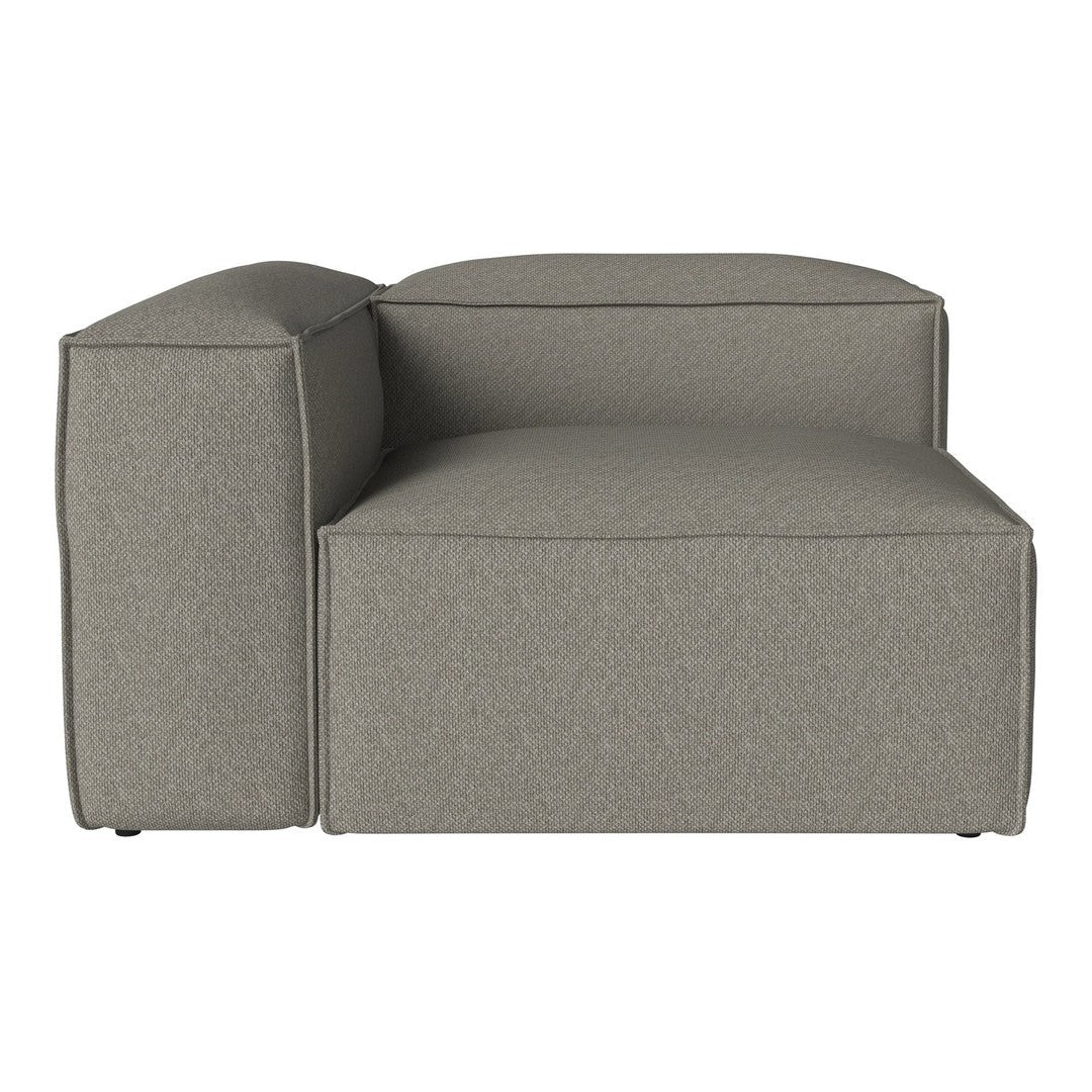 Gray upholstered corner sofa with a sleek, modern design and subtle textured pattern for added sophistication.
