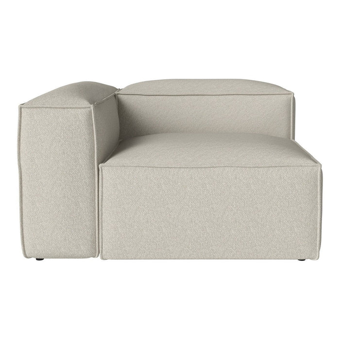 Light gray textured fabric sofa with clean lines and a modern, minimalist design.