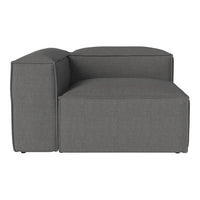 Gray sectional sofa with a minimalist, solid pattern and modern design, perfect for contemporary interiors.