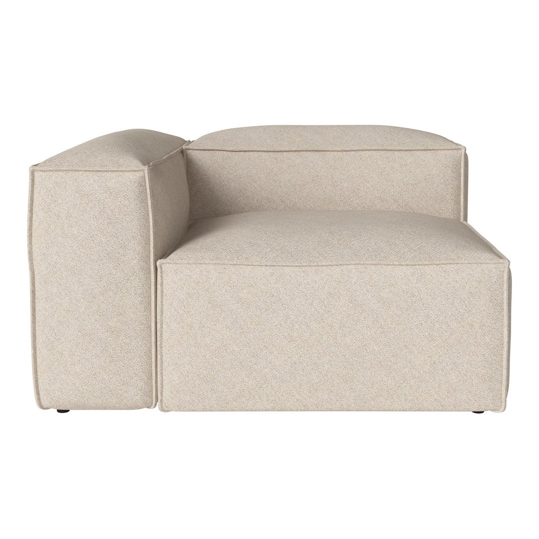 Beige textured sofa section with a smooth, contemporary design, featuring subtle patterns for a modern aesthetic.