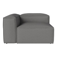 Gray textured sofa section with a modern, minimalist design and clean lines. Perfect for contemporary decor.