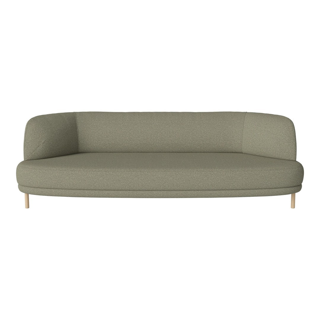 Olive green modern sofa with a minimalist design and smooth fabric texture. Simple, elegant, and versatile.