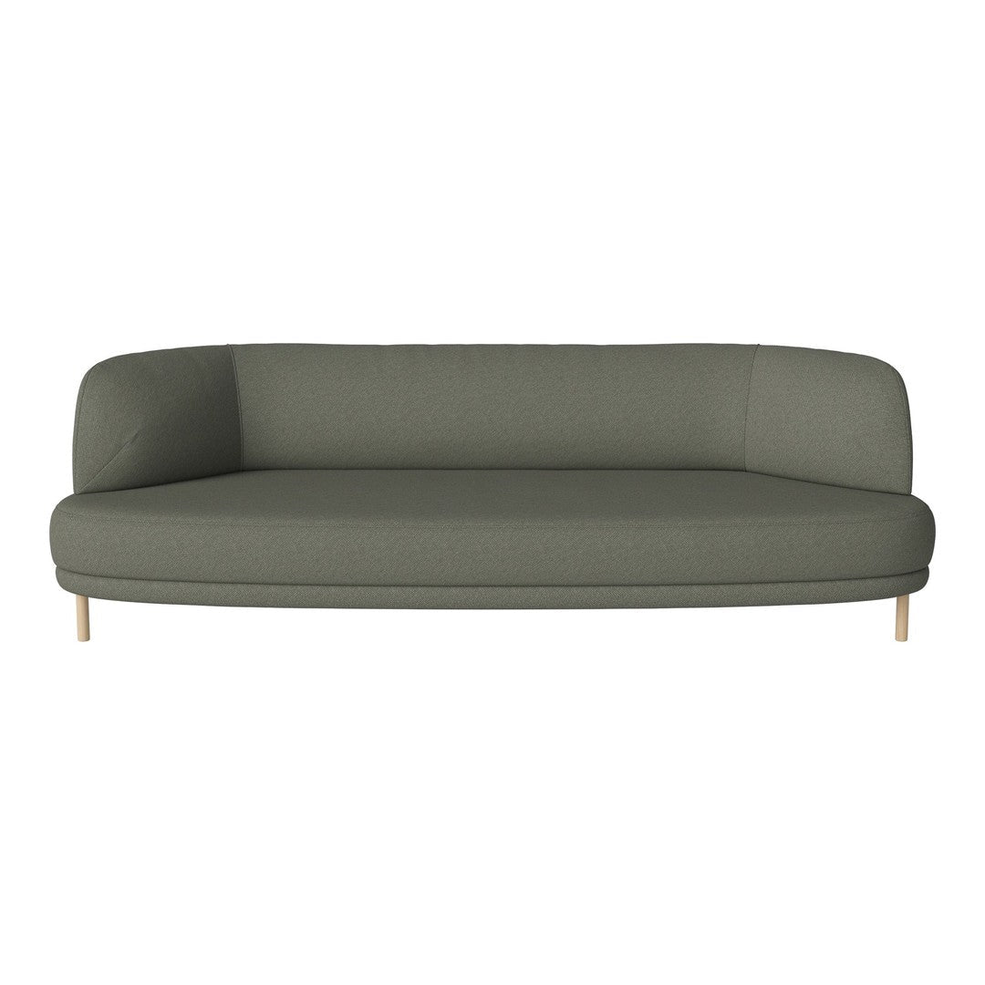 Green modern sofa with a sleek, minimalist design and soft, textured fabric. Perfect for contemporary interiors.