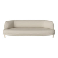 Stylish cream-colored couch with a smooth, minimalist design and light wooden legs, perfect for modern decor.