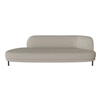 Light beige curved sofa with a smooth fabric texture and minimalist design; ideal for modern interiors.
