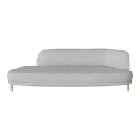 Light gray modern couch with a smooth, curved silhouette and natural wood legs, perfect for contemporary decor.