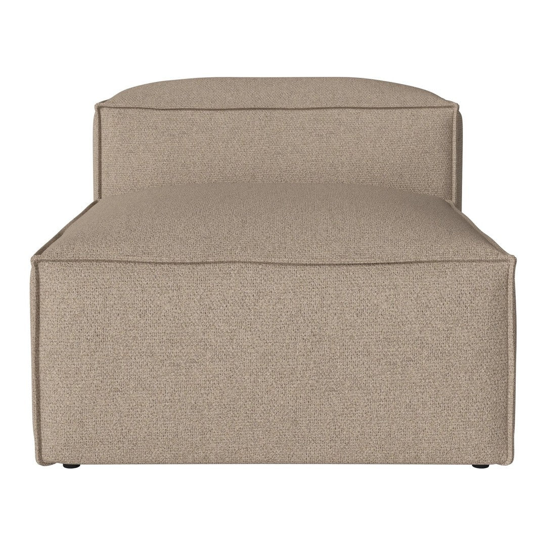Beige upholstered accent chair with a smooth, minimalist design and no visible patterns. Perfect for modern interiors.
