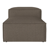Brown upholstered chaise lounge with a textured pattern, perfect for modern living spaces.