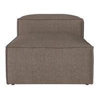 Brown textured fabric chaise lounge with a sleek, modern design and no visible patterns.