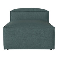 Teal upholstered lounge chair with a textured, woven pattern, offering a modern and cozy design.