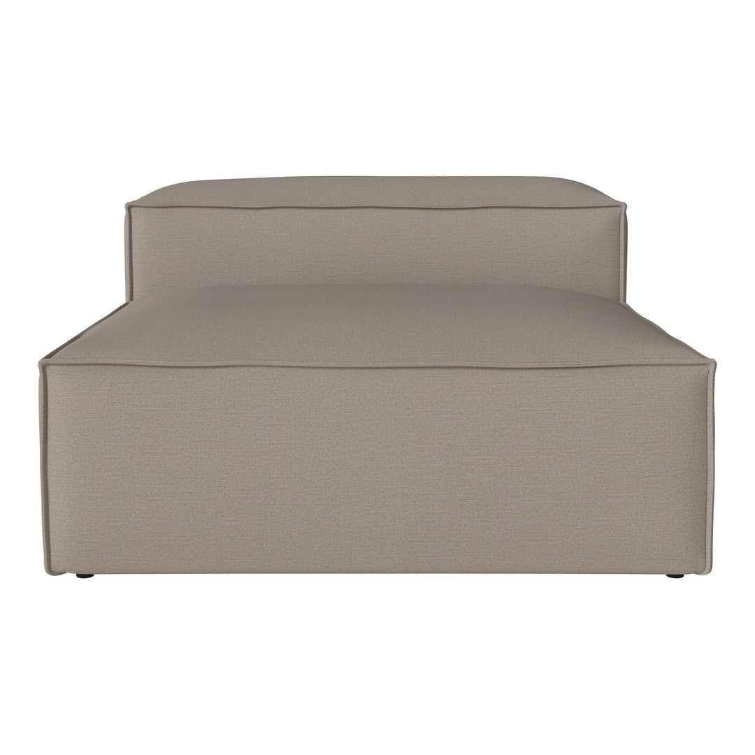 Light gray modern sofa with clean lines and minimalist design, featuring a smooth, solid fabric texture.