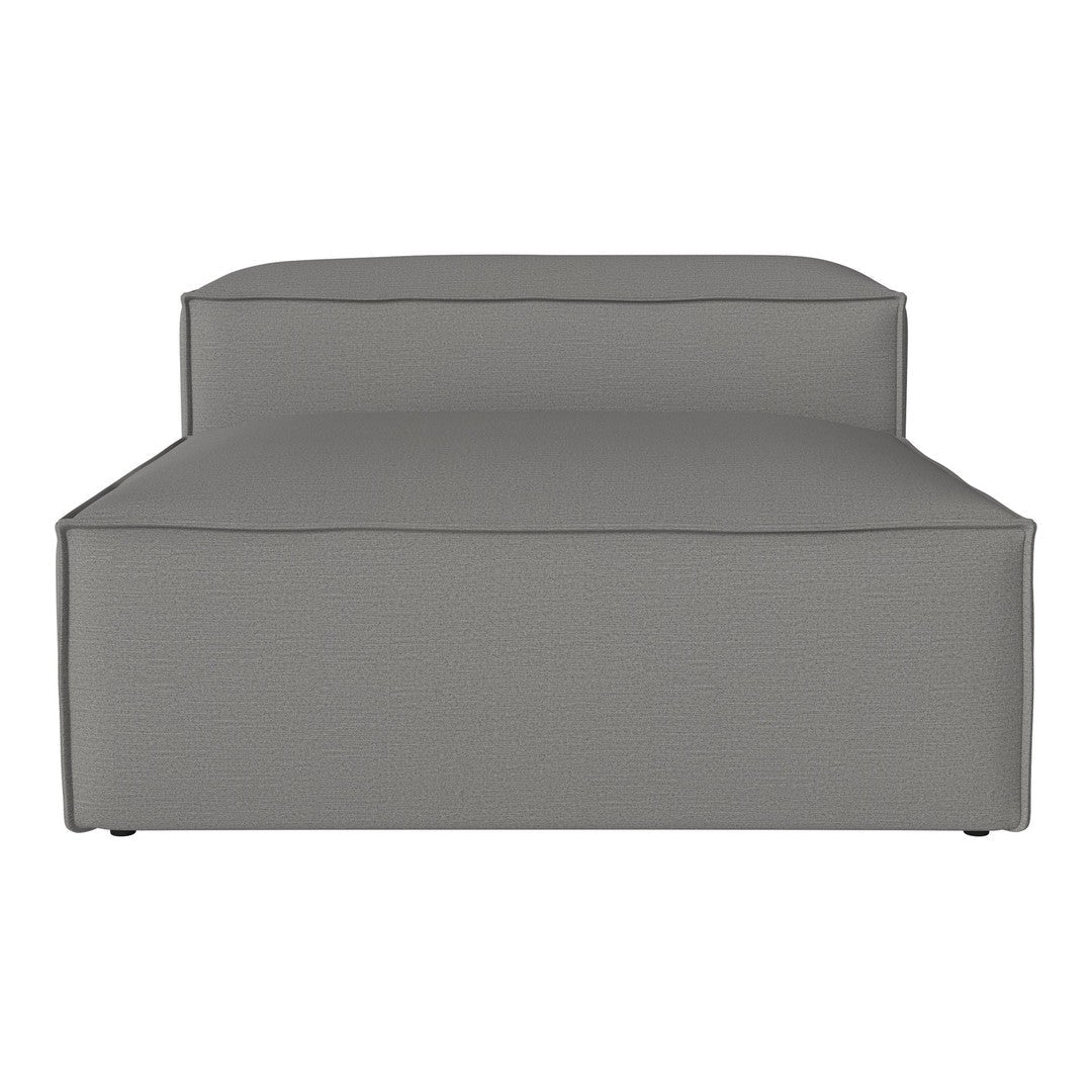 Gray modular sofa with clean lines and a minimalist design, perfect for modern living spaces.