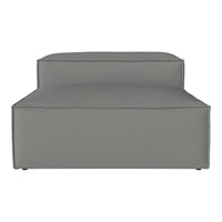 Gray modular sofa with clean lines and a minimalist design, perfect for modern living spaces.