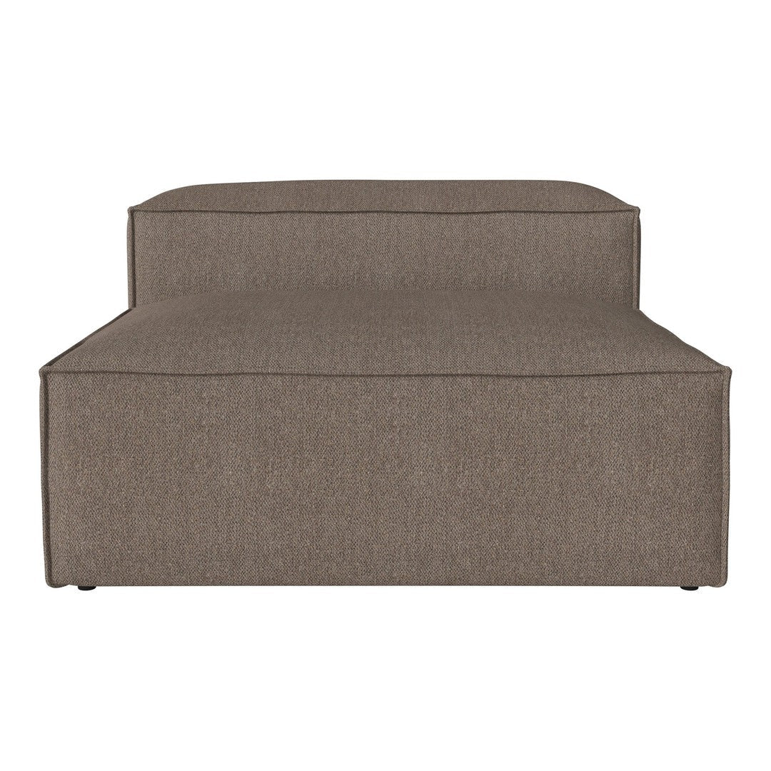 Brown upholstered sofa with a smooth, textured finish and minimalist design. Perfect for modern interiors.