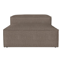Brown upholstered sofa with a smooth, textured finish and minimalist design. Perfect for modern interiors.