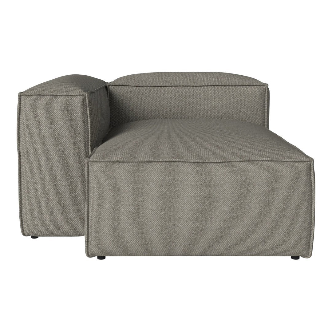 Gray modular sofa with a textured fabric and clean, minimalist design, perfect for modern decor.