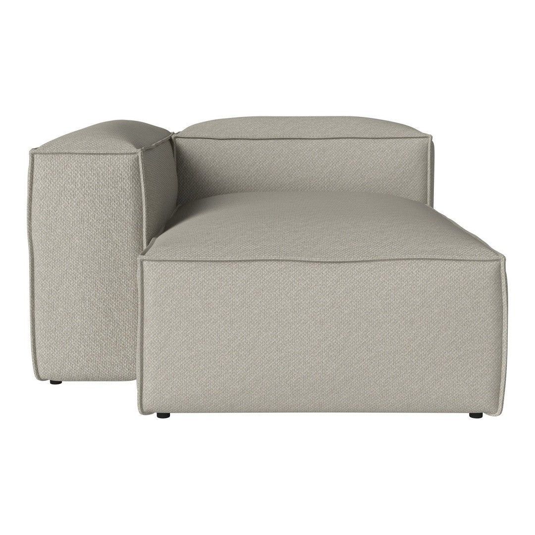 Light gray modular couch with a smooth, minimalist design and subtle texture. Ideal for modern living spaces.