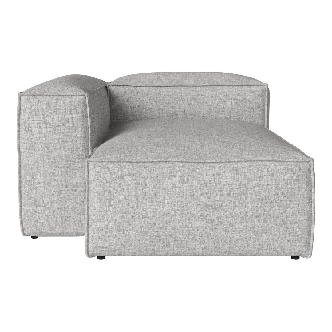 Light gray modular sofa section with a smooth, textured fabric and minimalist design. Perfect for modern interiors.
