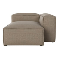 Beige sectional sofa with a textured striped pattern for a modern, stylish look. Ideal for contemporary living spaces.