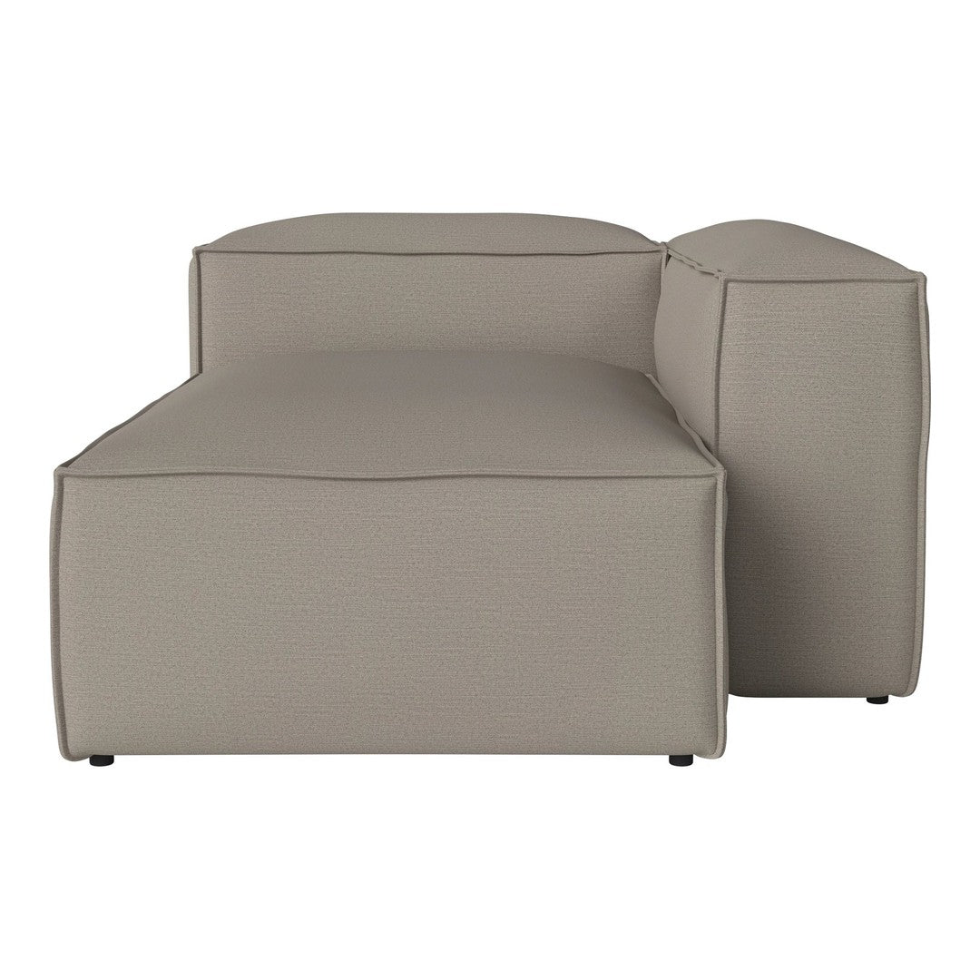 Beige contemporary sectional sofa with clean lines and minimalist design. Perfect for modern living spaces.