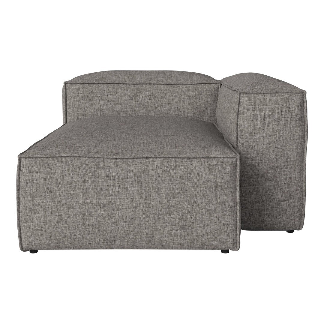 Gray fabric sectional lounge chair with a subtle textured pattern and clean, modern lines. Ideal for contemporary spaces.