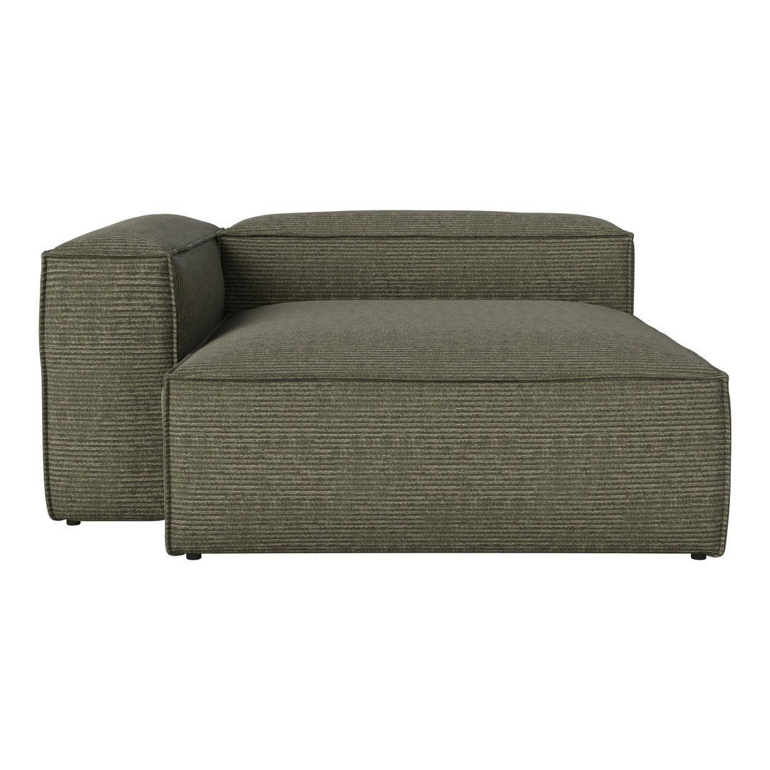 Olive green sectional sofa with subtle textured pattern and clean lines for modern decor.