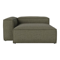 Olive green sectional sofa with subtle textured pattern and clean lines for modern decor.