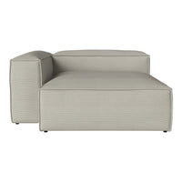 Light gray textured sofa section, featuring a sleek and modern design with subtle ribbed pattern.