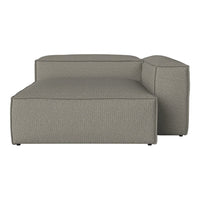 Gray fabric sectional sofa with a textured pattern, featuring a modern, minimalist design. Perfect for contemporary spaces.
