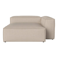 Beige textured fabric sofa with a modern, minimalist design and clean lines, perfect for contemporary decor.