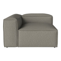 Gray fabric sectional sofa with a clean, modern design and smooth, minimalist lines. Perfect for contemporary interiors.