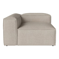 Light beige sectional sofa with a smooth, textured fabric and minimalist design. Perfect for modern interiors.
