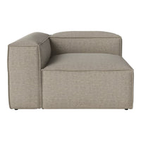 Striped tan and beige sectional sofa, featuring a modern design with a textured fabric. Perfect for contemporary decor.