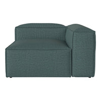 Teal textured sofa with a modern design, featuring a clean, minimalist pattern and subtle woven details.