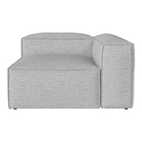 Gray fabric corner sofa with a textured pattern, featuring a modern, minimalist design. Ideal for contemporary decor.