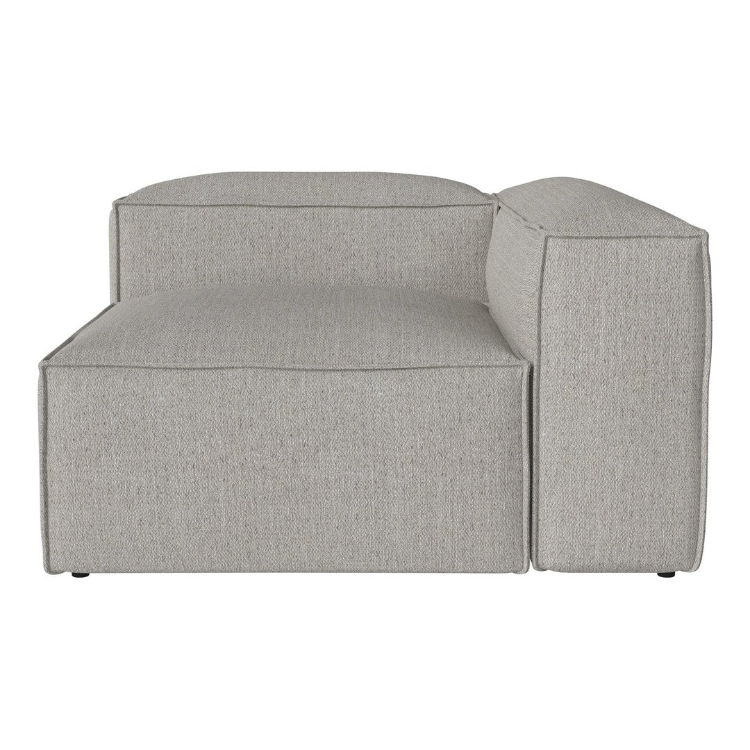 Grey textured fabric corner sofa with a simple, modern design, perfect for contemporary interiors.