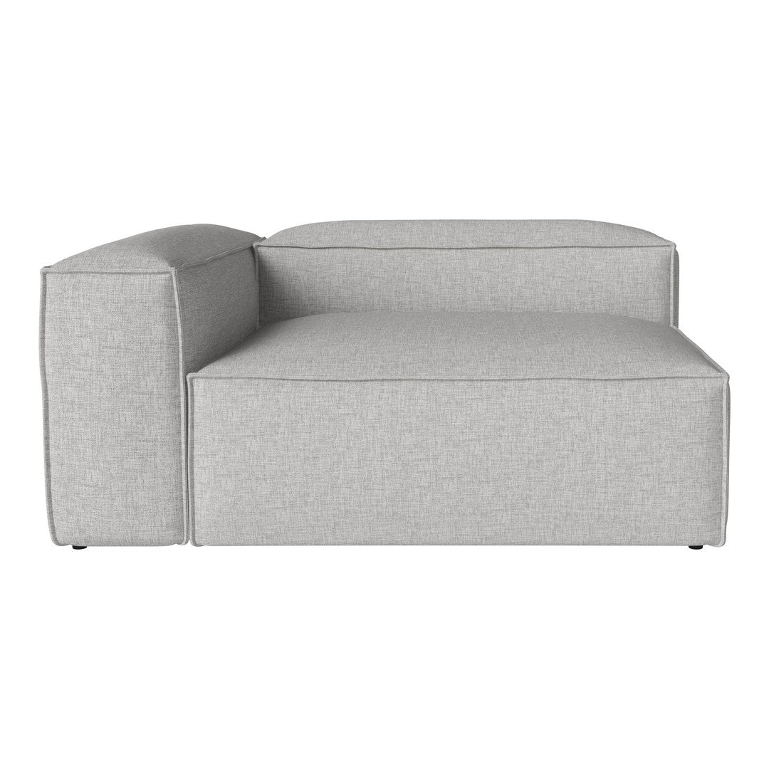 Modern light gray sectional sofa with a sleek, minimalist design. Perfect for contemporary decor.